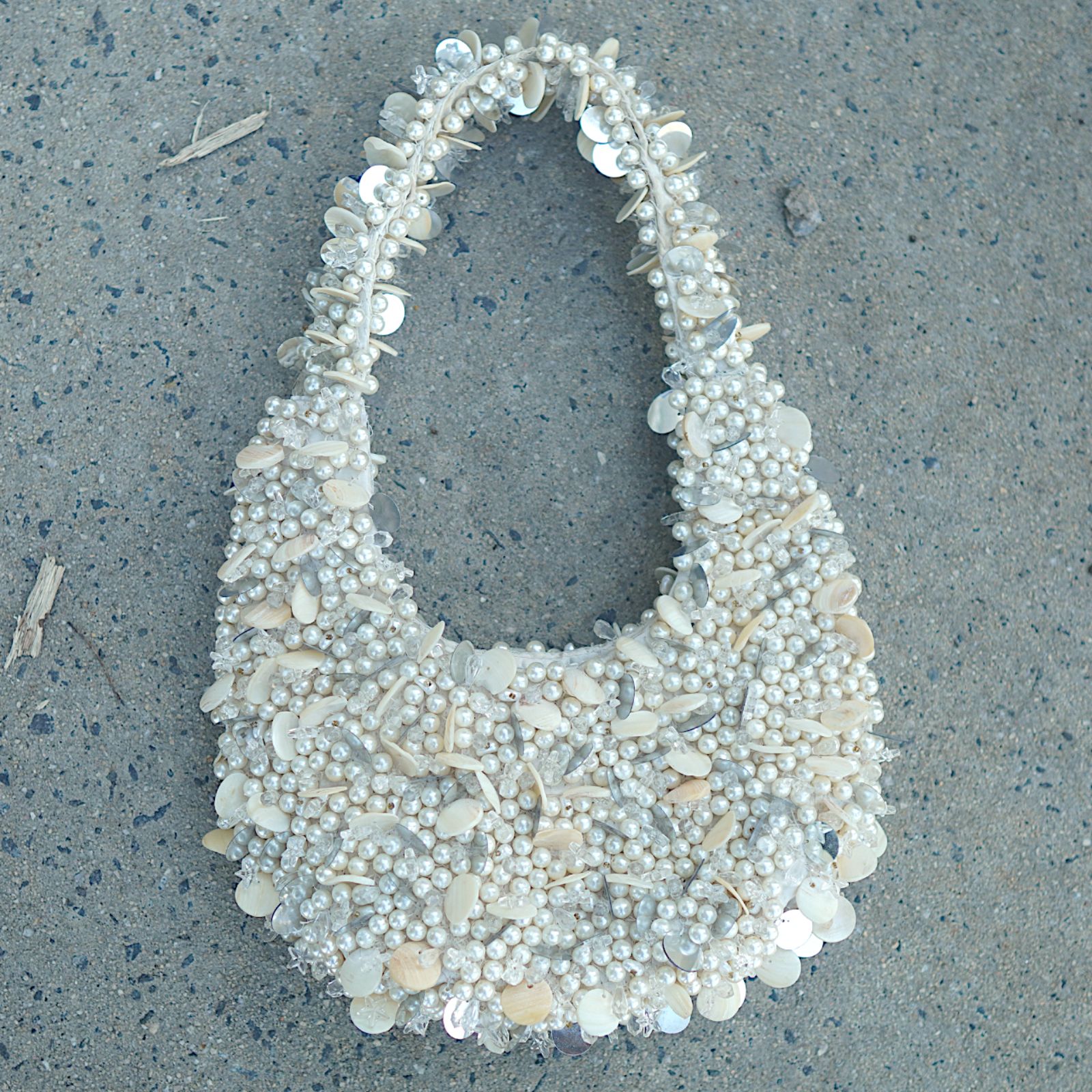 Shell Faux Pearl Beaded Shoulder Bag Purse Small Mermaidcore Coastal Chic
